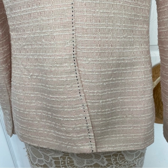 Walter Baker Boucle Blazer pink white metallic gold thread single-breast size L - Picture 9 of 16